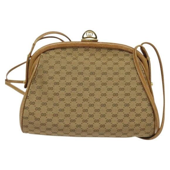 GUCCI Micro GG Supreme Shoulder Bag PVC Beige Gold 001 261 1053 Auth BA2223 - Picture 2 of 16